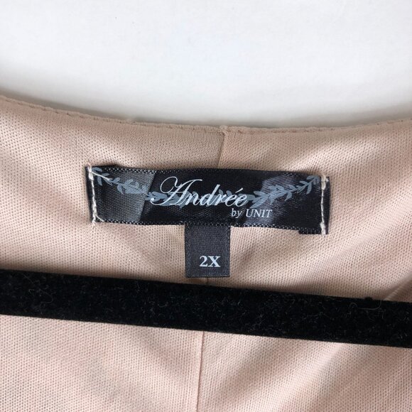 Andree By Unit Womens Sleeveless Leopard Print Dress Tie Detail Beige Brown 2X - Picture 3 of 4